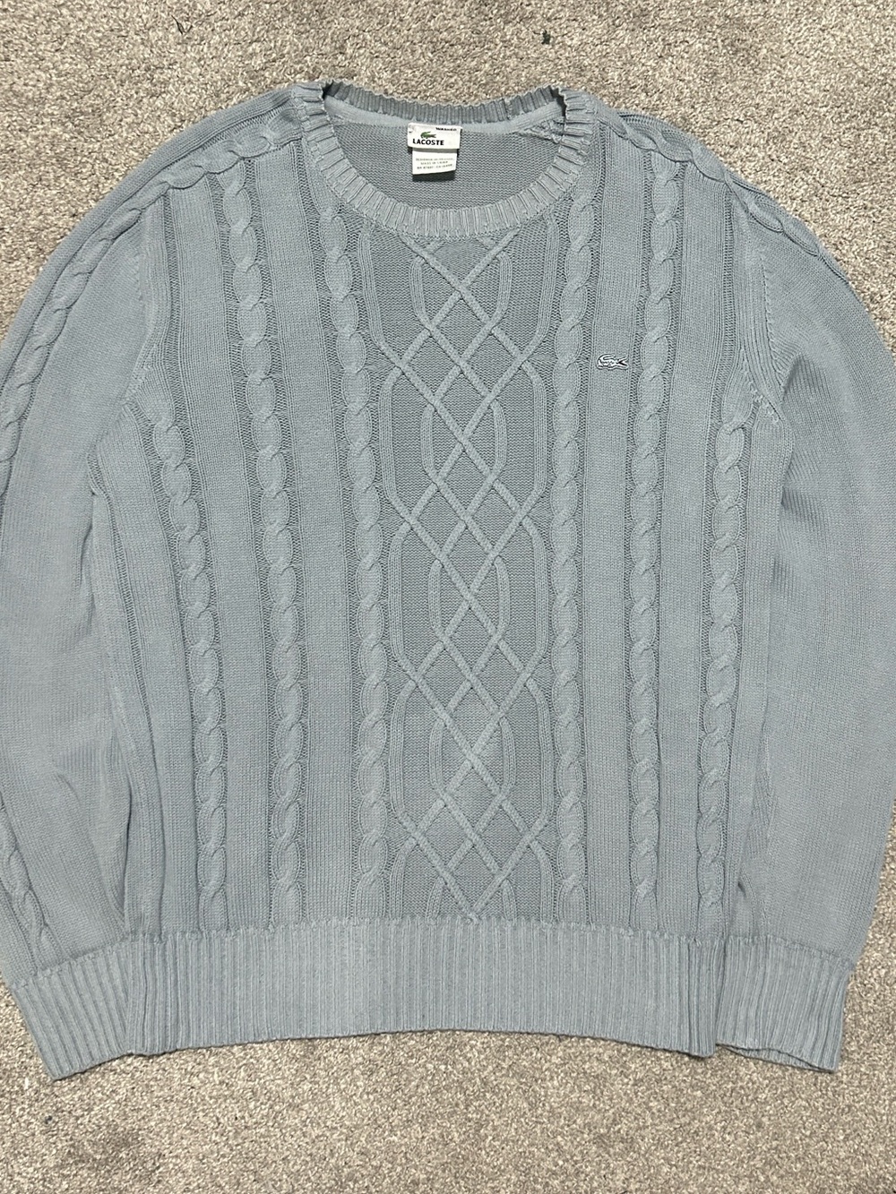 Vintage Lacoste Knit Sweater Grey Blue